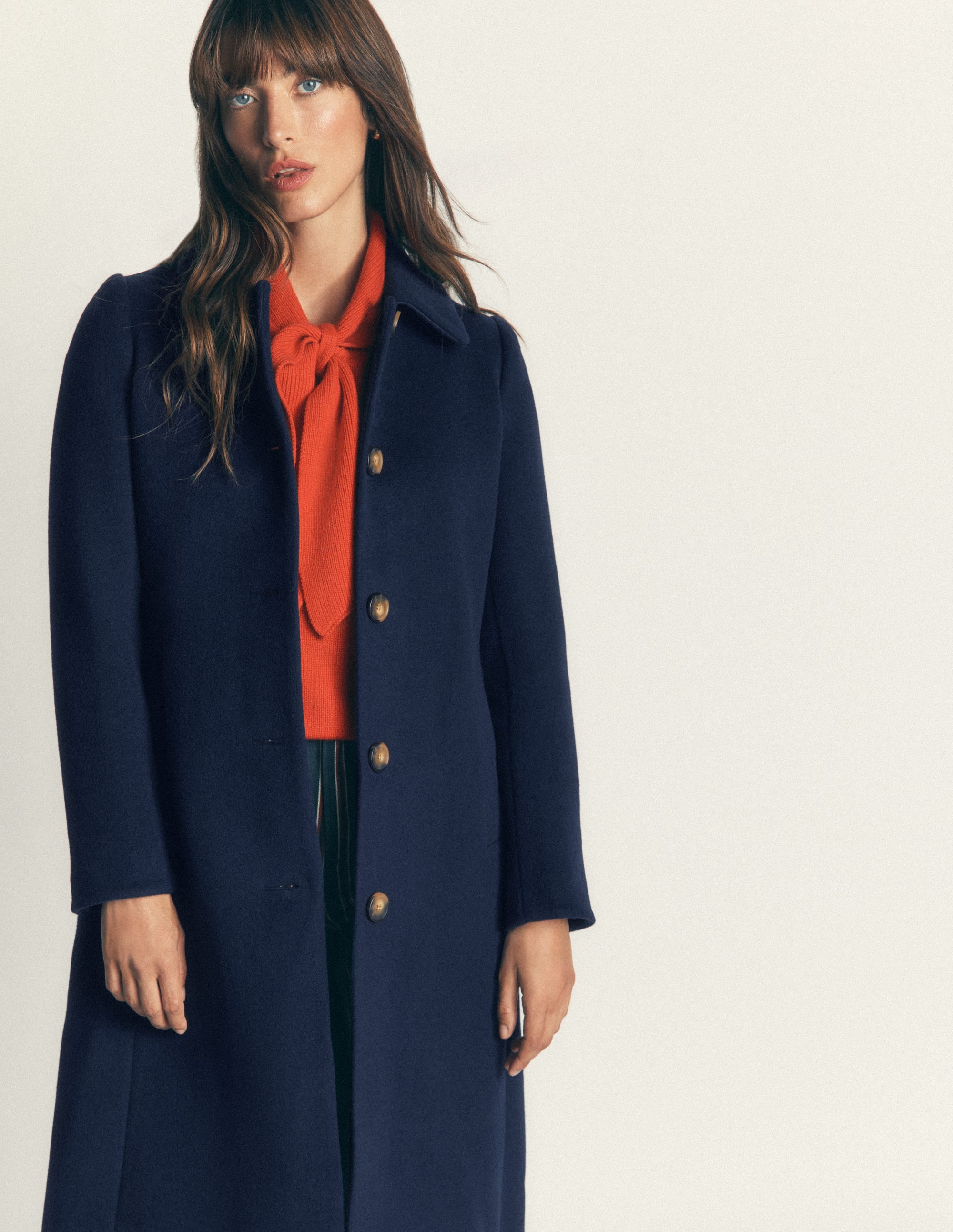 Aylesford Longline Coat-Navy - Image 5