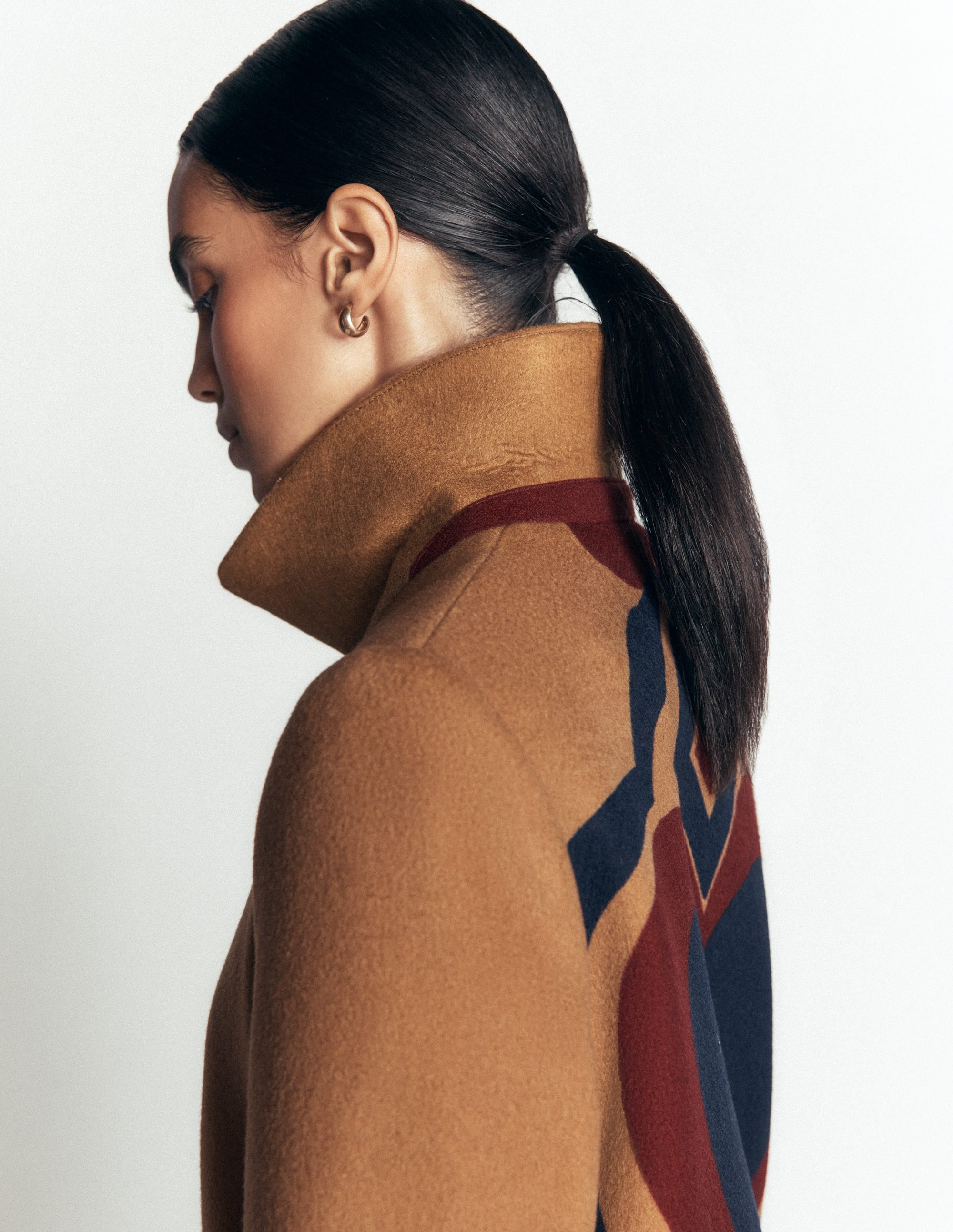 Aylesford Longline Coat-Camel Swooping Hearts - Image 2