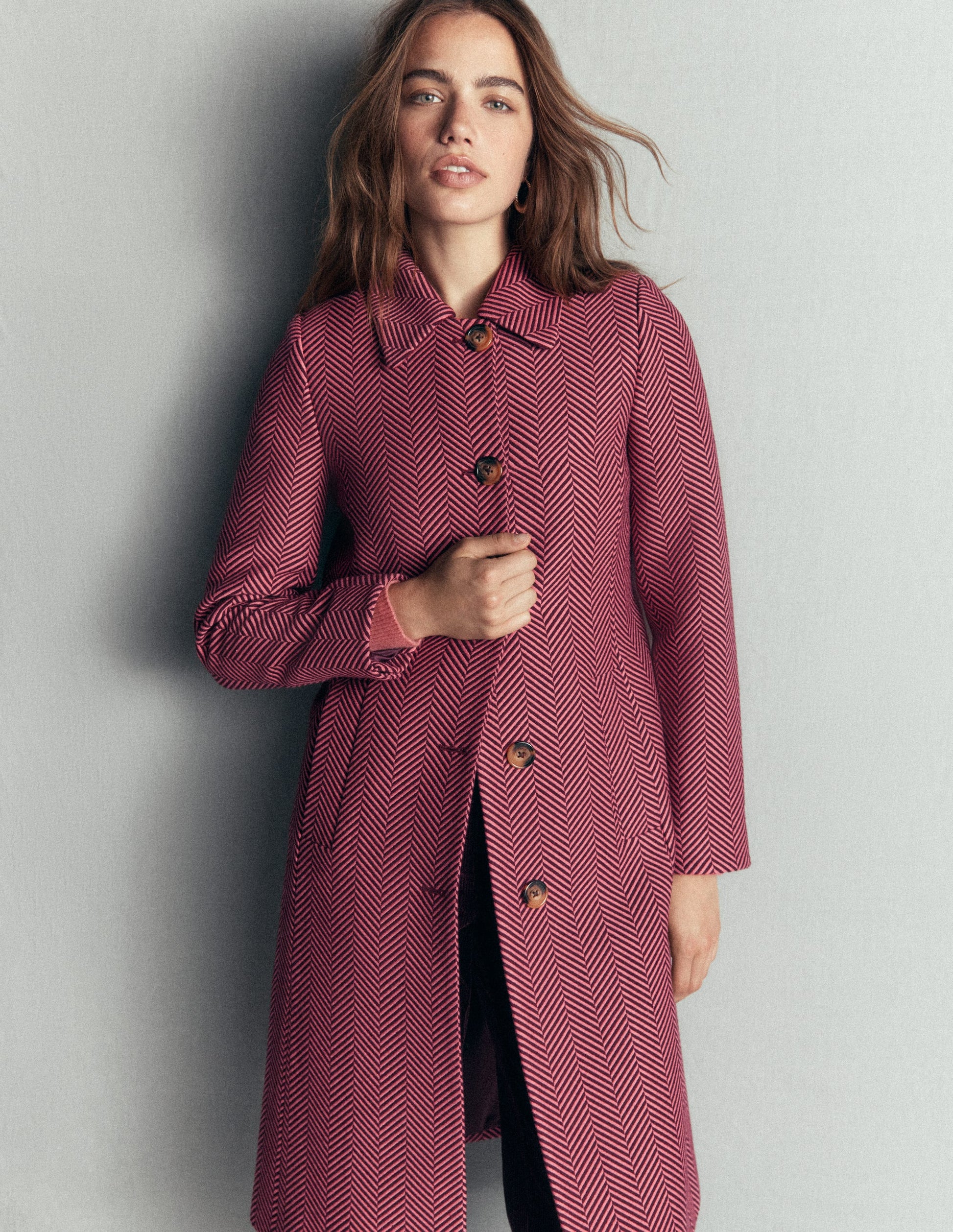 Aylesford Longline Coat-Herringbone-1