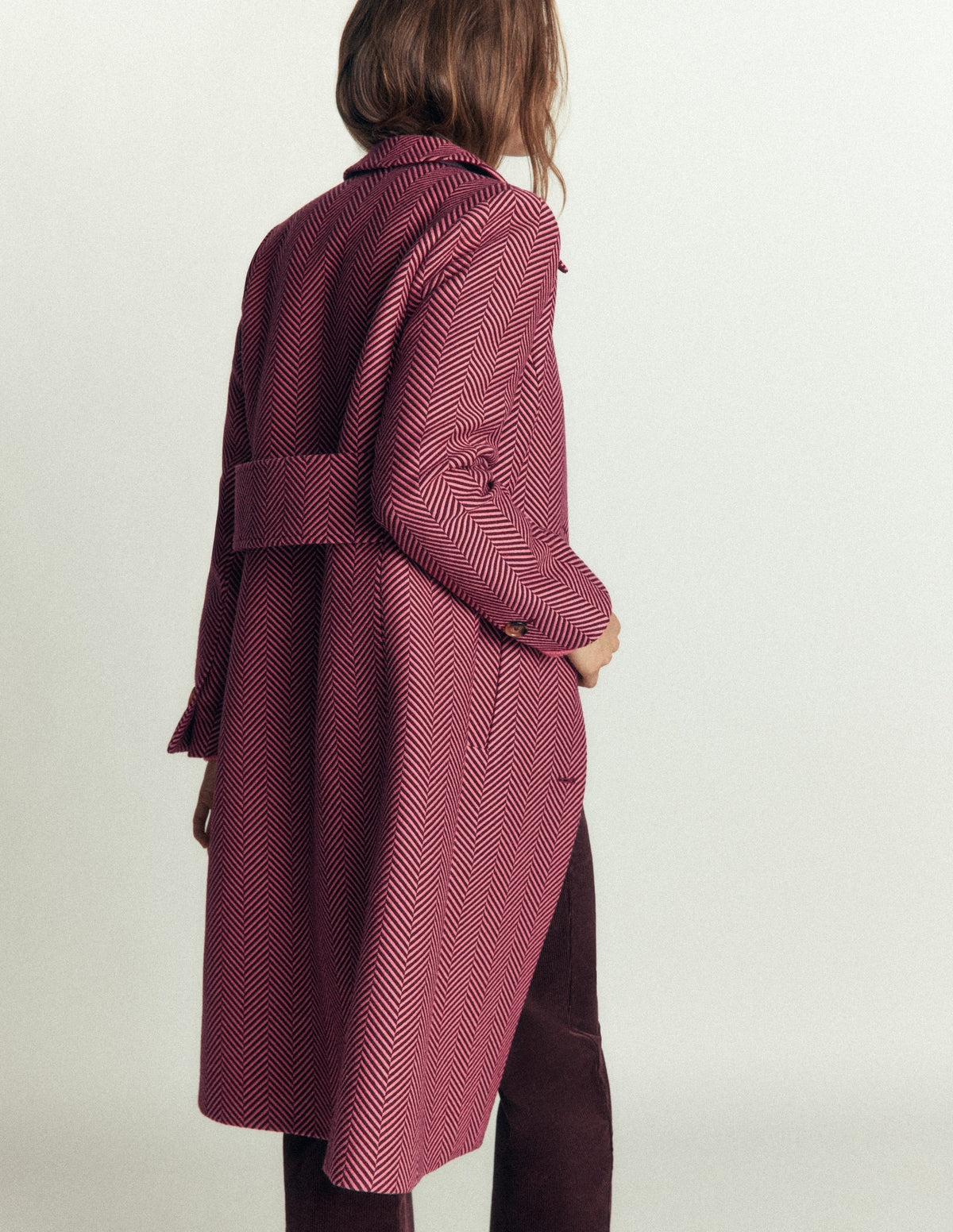 Aylesford Midi Coat-Herringbone - Image 3