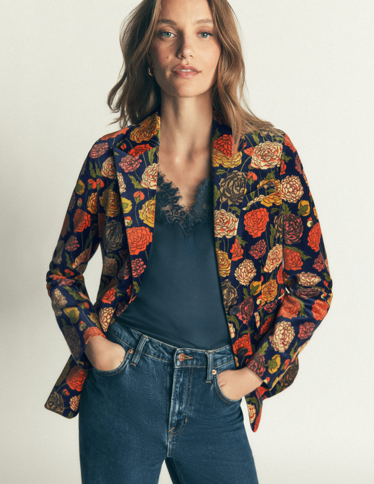 Stamford Velvet Blazer-Multi, Jewelled Bunch-2