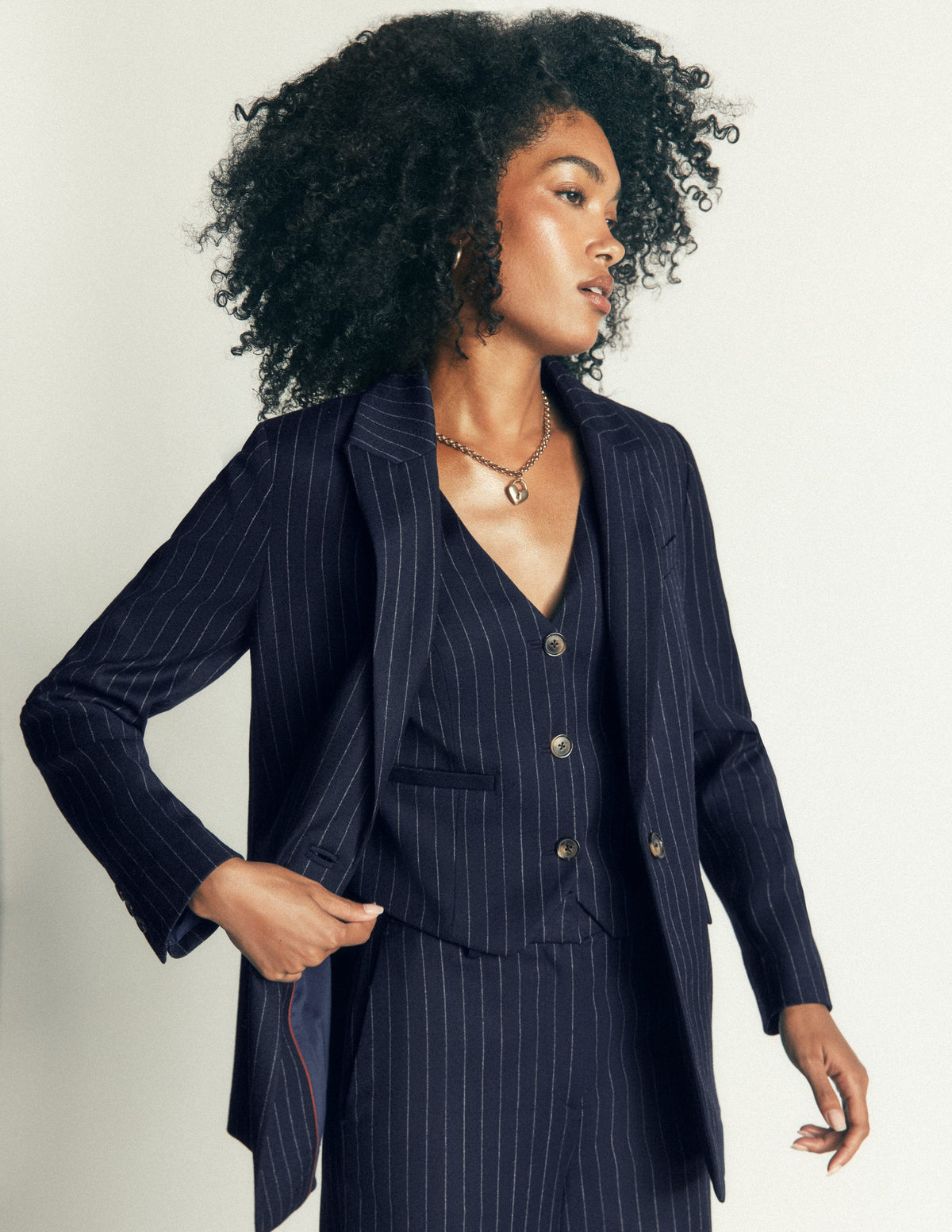 Woodbridge Wool Blazer-Navy Pinstripe - Image 5