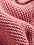 Chunky Collar Knitted Jacket-Blush Pink