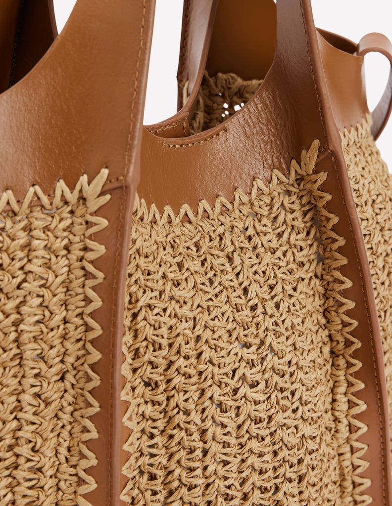Mini Straw Tote-Natural - Image 3