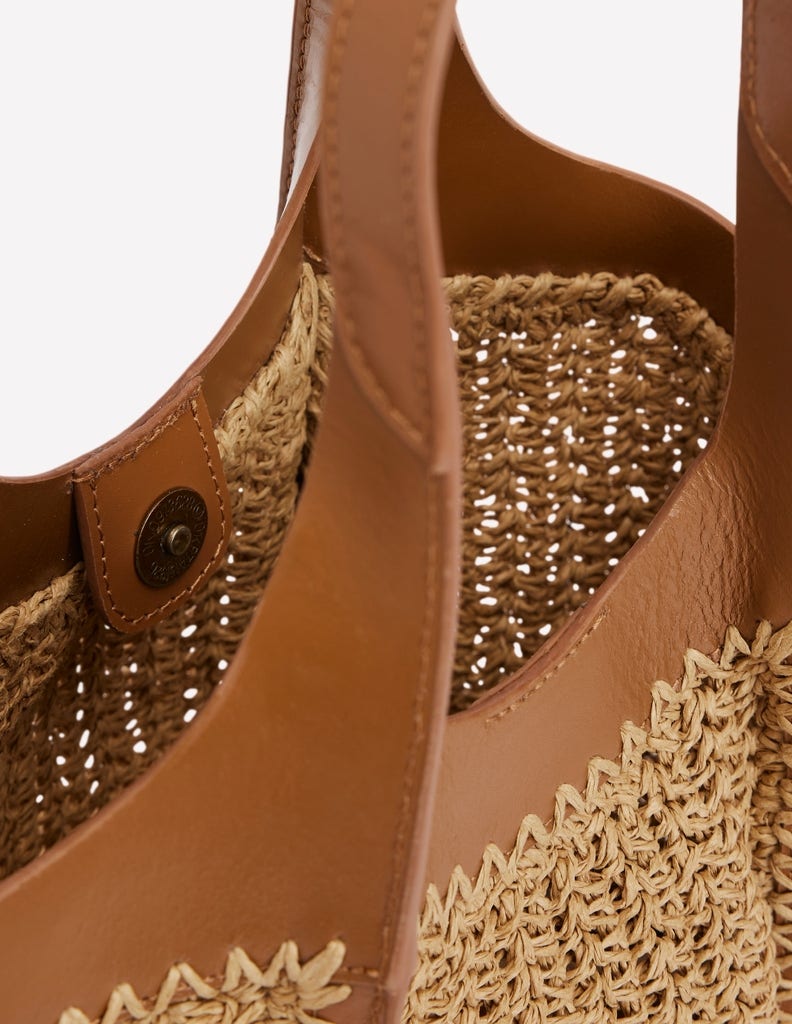 Mini Straw Tote-Natural - Image 4