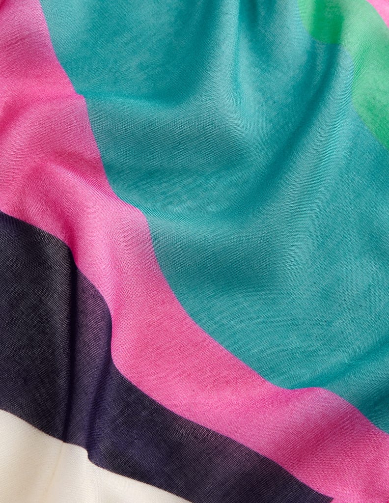 Printed Sarong Scarf-Multi, Rhythmic Wave-4
