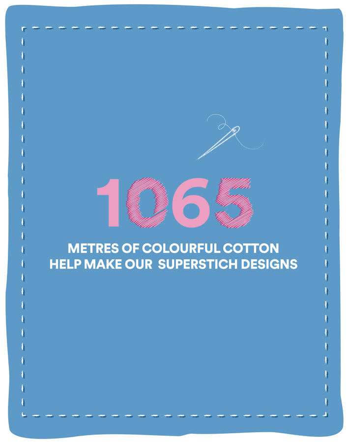 "1065 Metres of Colourful Cotton Help Make Our Superstitch Designs"