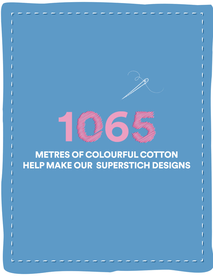 "1065 Metres of Colourful Cotton Help Make Our Superstitch Designs"