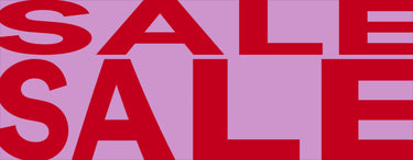 Red 'SALE' text on a pink background