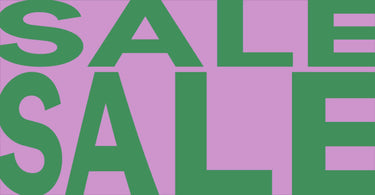 Green 'SALE' text on a purple background