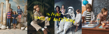 Collage of four different images with people in various settings.