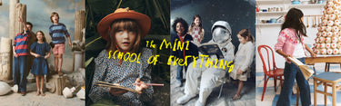 Collage of four different images with people in various settings.