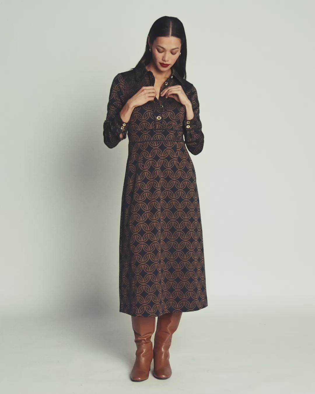 Etta Piping Detail Ponte Dress