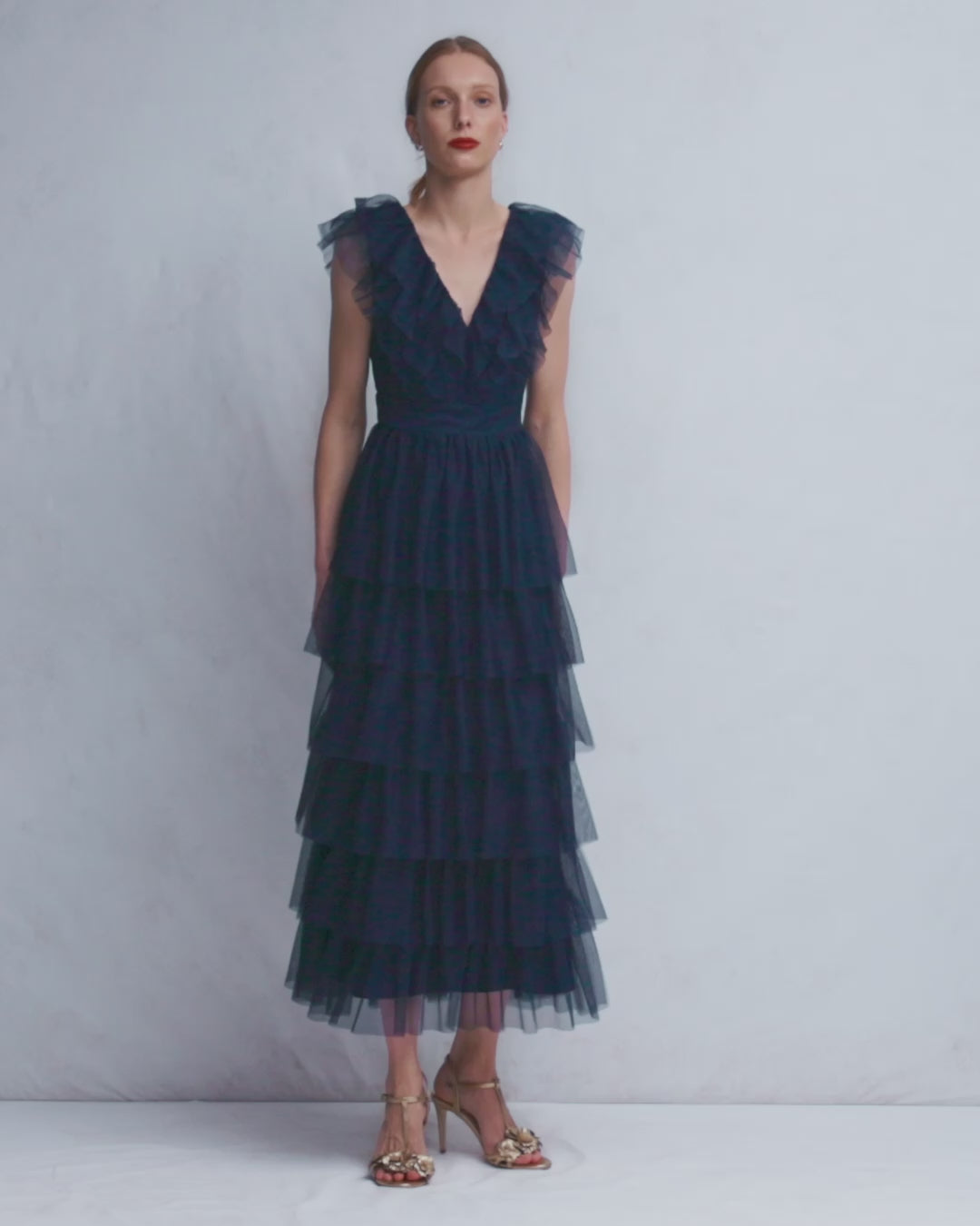 Ruffle Tulle Tiered Dress