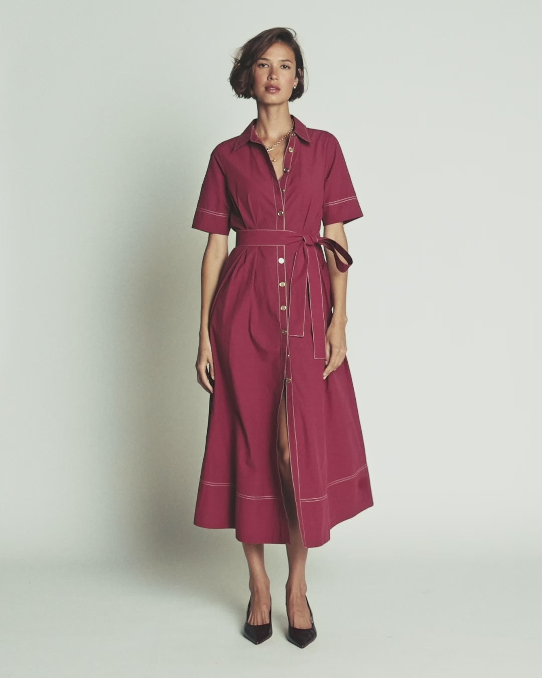 Sarah Cotton Midi Shirt Dress