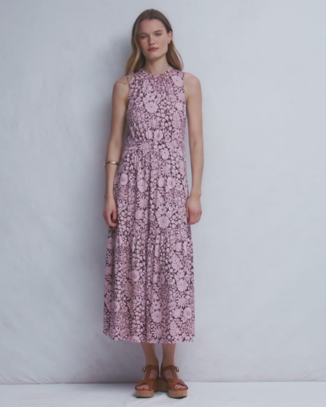 Camalie Jersey Maxi Dress-Raw Umber, Flowerbed Bloom-2