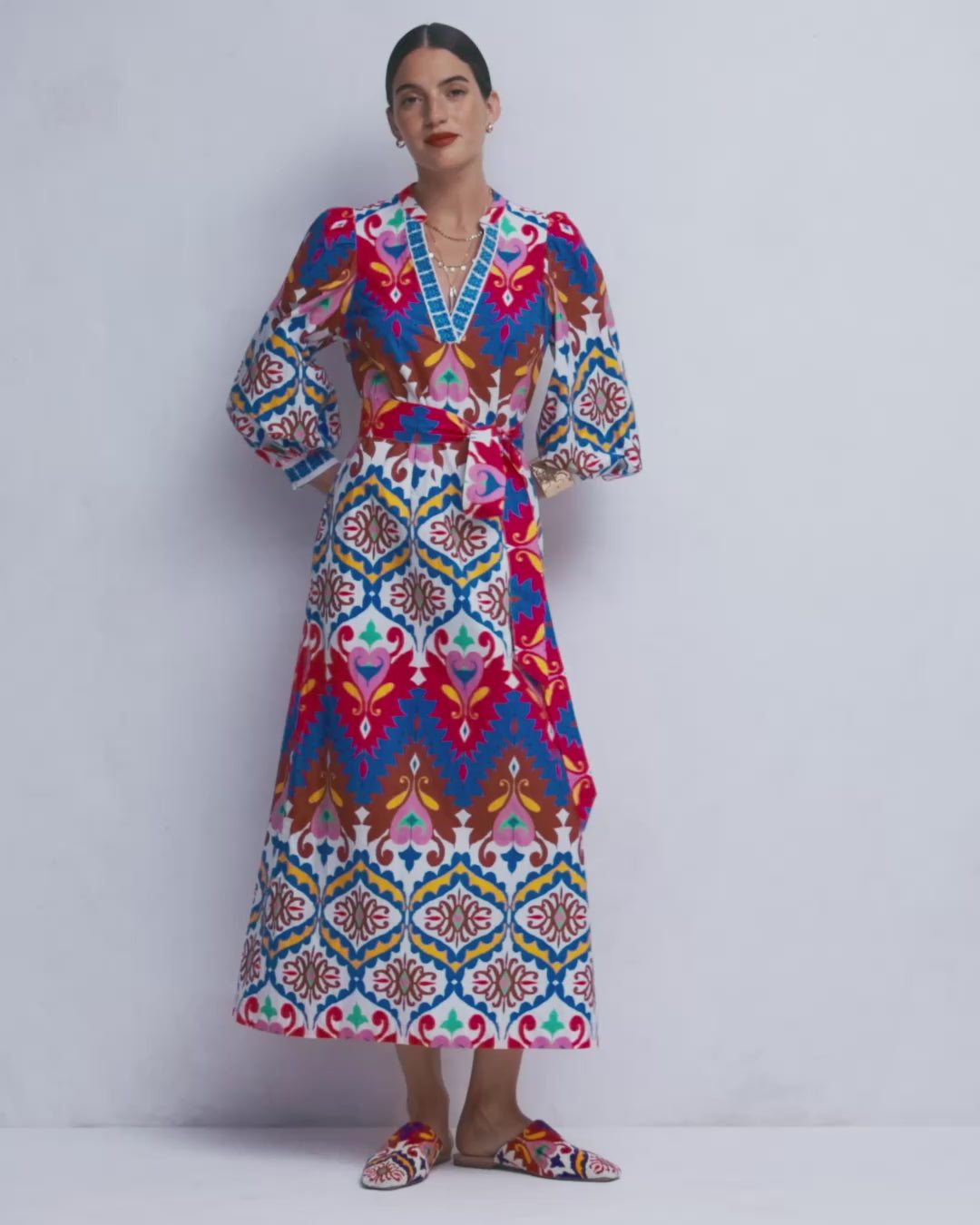 Octavia Cotton Dress-Multi Ikat Dream-2