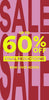 A promotional sale graphic with large pink and dark red repeating 'SALE' text and bold yellow text reading 'UP TO 60% OFF', 'FINAL REDUCTIONS', and 'NEW LINES ADDED'.