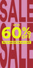 Promotional sale graphic with large red 'SALE' text and yellow text reading 'UP TO 60% OFF' and 'PLUS AN EXTRA 10% OFF' on a pink background.