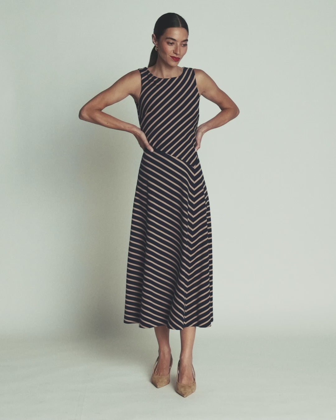 Asymetric Ponte Midi Dress