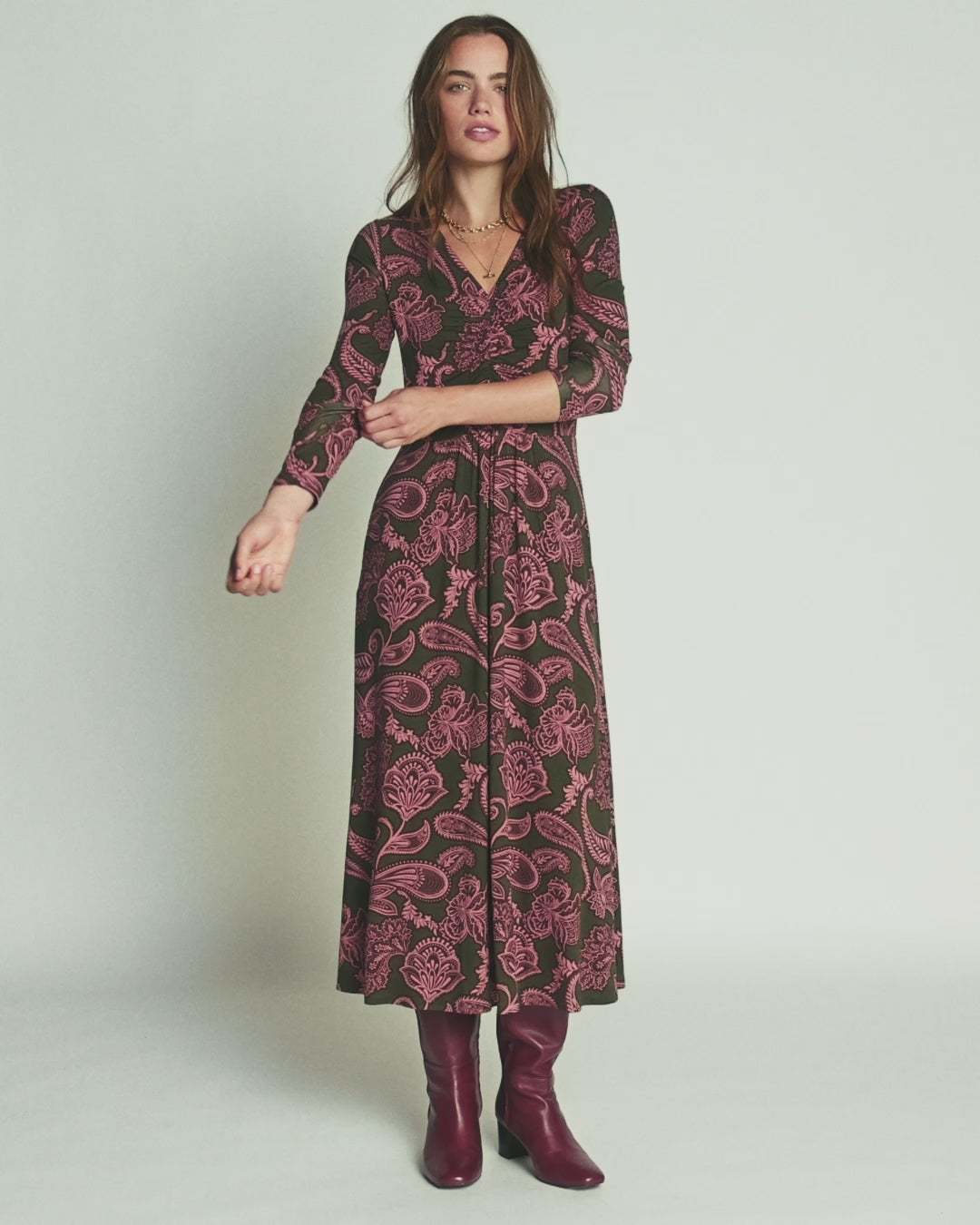 Jasmine Ruched Jersey Dress