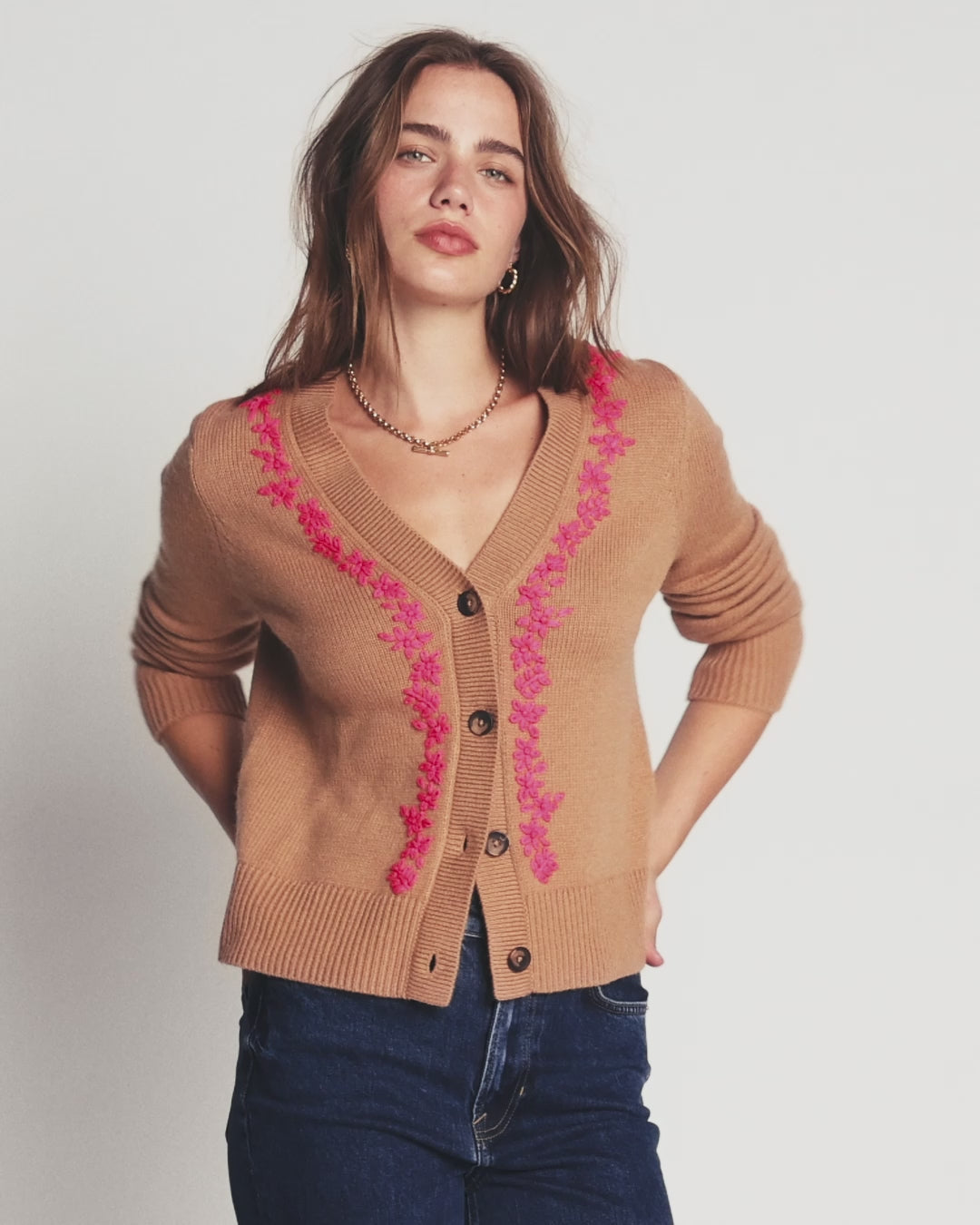 Ella Embroidered Knit Cardigan