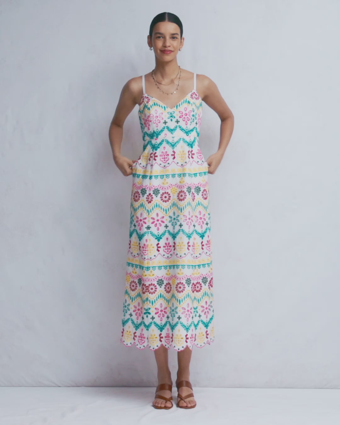 Empire Linen Broderie Dress