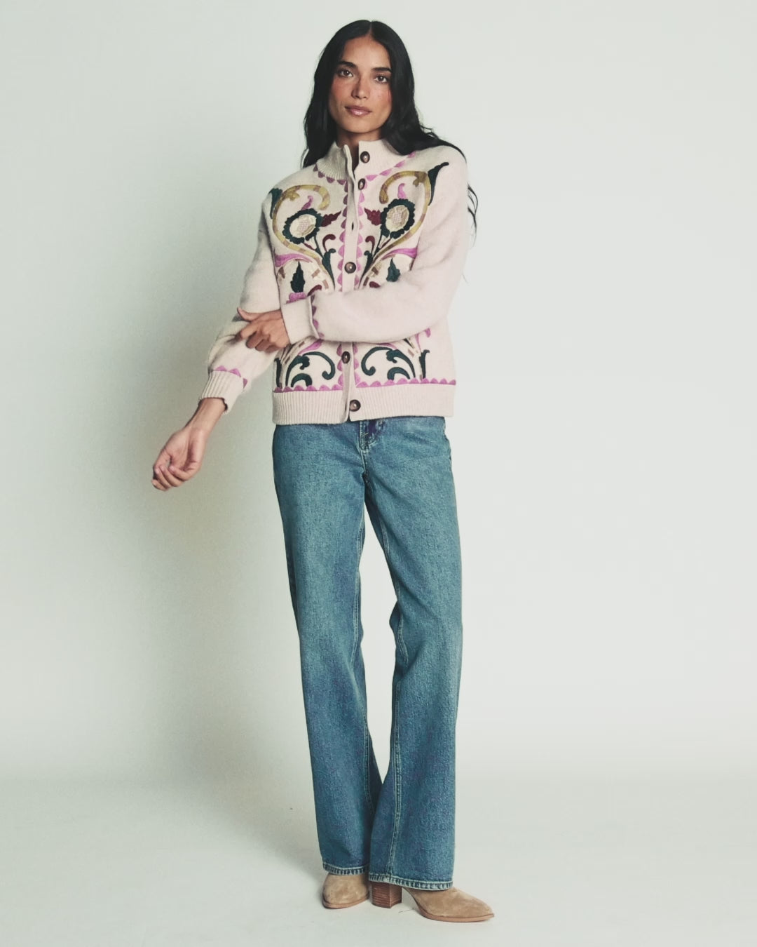 Jemma Jacquard Knit Cardigan